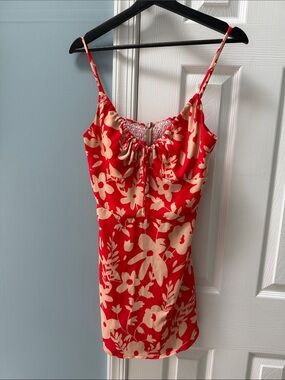 RESA Red and Cream Floral Mini Dress